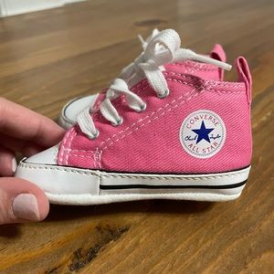 Infant pink converse high tops